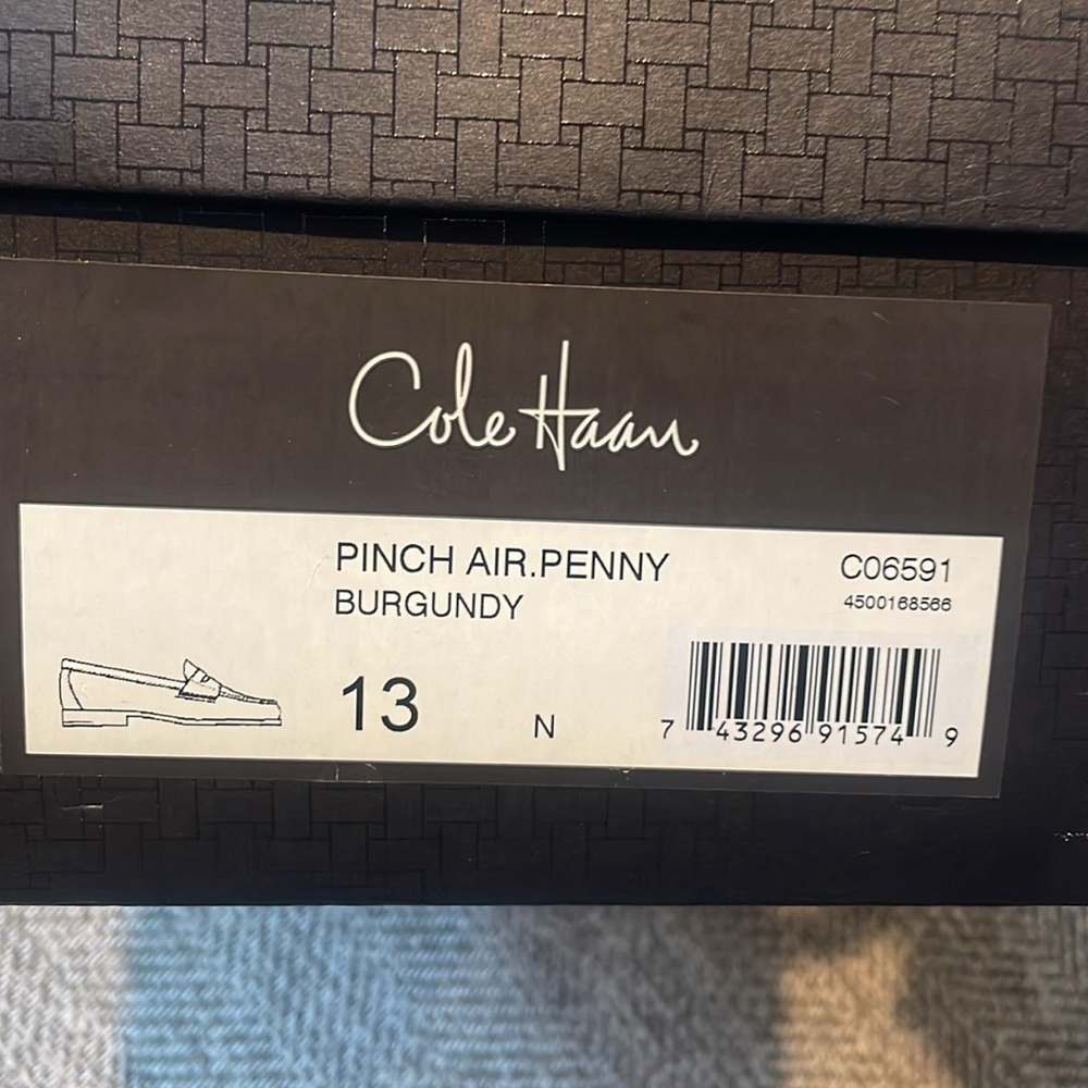 Cole Haan pinch air penny loafer 13 N burgundy - Picture 3 of 6
